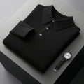 James | Men's Cashmere Polo Knit Sweater Long Sleeve Button Collar Pullover