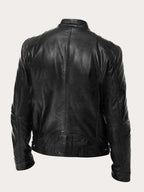 Aiden | Men's Classic Biker-Style Zip-Up Leather Jacket
