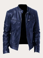 Aiden | Men's Classic Biker-Style Zip-Up Leather Jacket