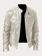 Aiden | Men's Classic Biker-Style Zip-Up Leather Jacket