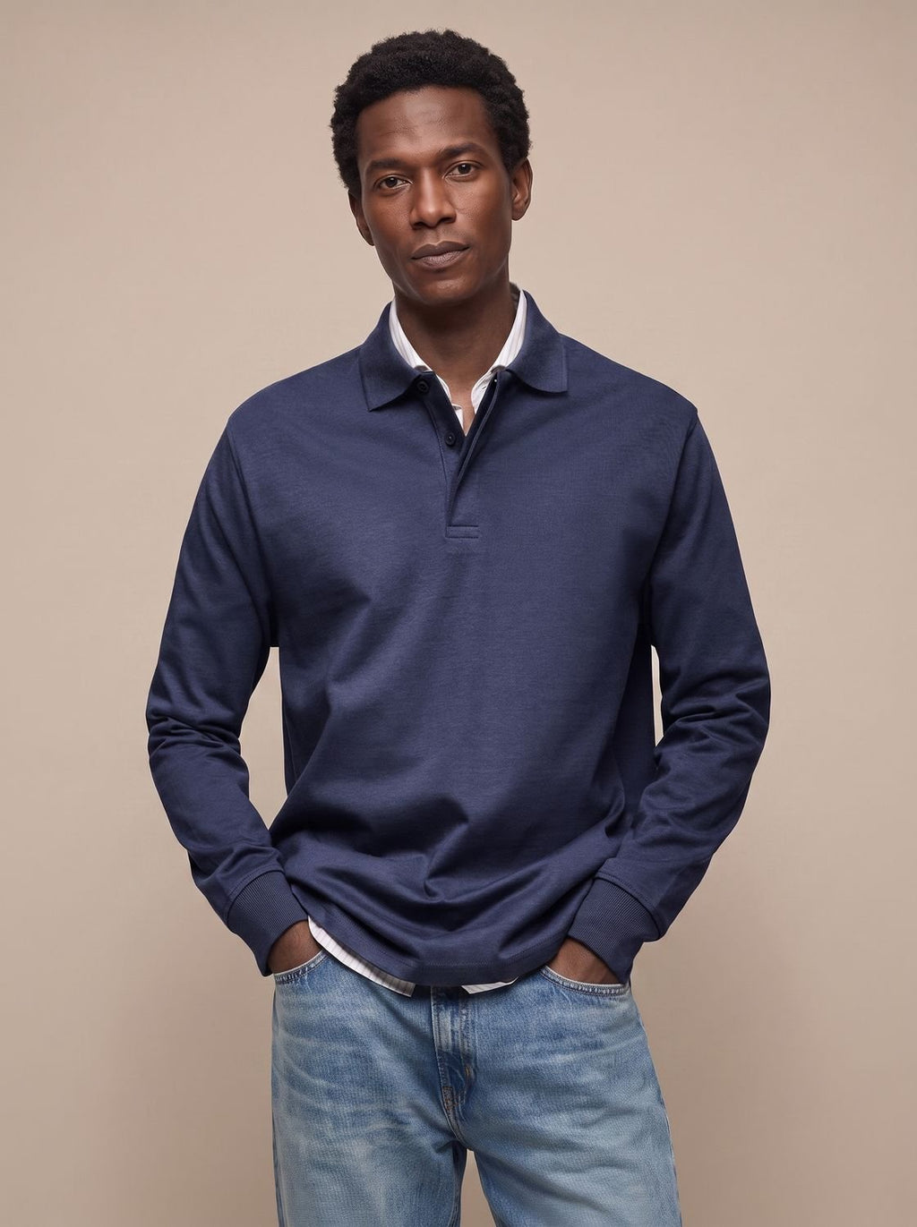 Mason | Men's Classic Long-Sleeve Cotton Polo Shirt