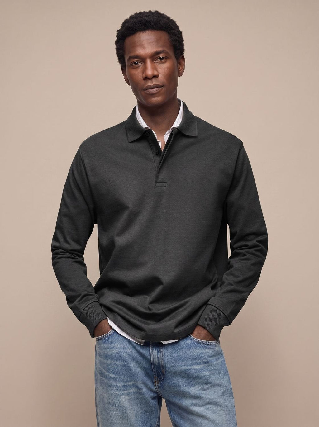 Mason | Men's Classic Long-Sleeve Cotton Polo Shirt