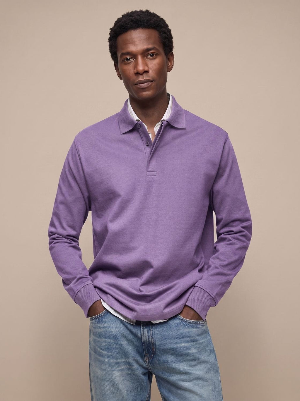 Mason | Men's Classic Long-Sleeve Cotton Polo Shirt