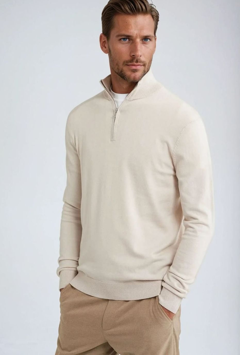 William | Men's Classic Quarter-Zip Knit Sweater