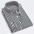 James | Men's Classic Striped Long-Sleeve Button-Down Dress Shirt