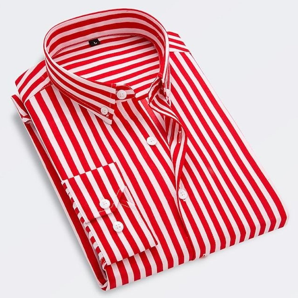 James | Men's Classic Striped Long-Sleeve Button-Down Dress Shirt