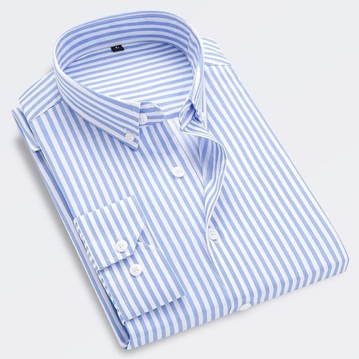 James | Men's Classic Striped Long-Sleeve Button-Down Dress Shirt