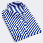 James | Men's Classic Striped Long-Sleeve Button-Down Dress Shirt