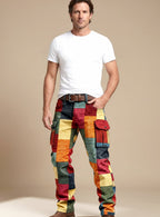 Matthew | Men's Colorblock Patchwork Relaxed-Fit Cargo Pants