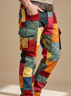 Matthew | Men's Colorblock Patchwork Relaxed-Fit Cargo Pants