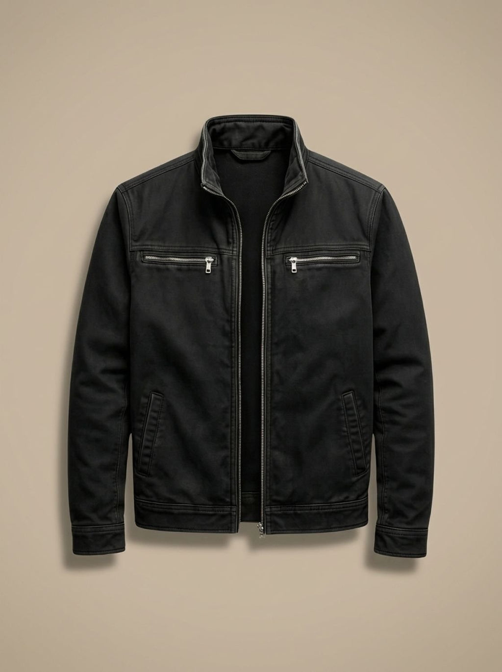 Sebastian | Men's Cotton Stand-Collar Multi-Pocket Zip-Up Jacket