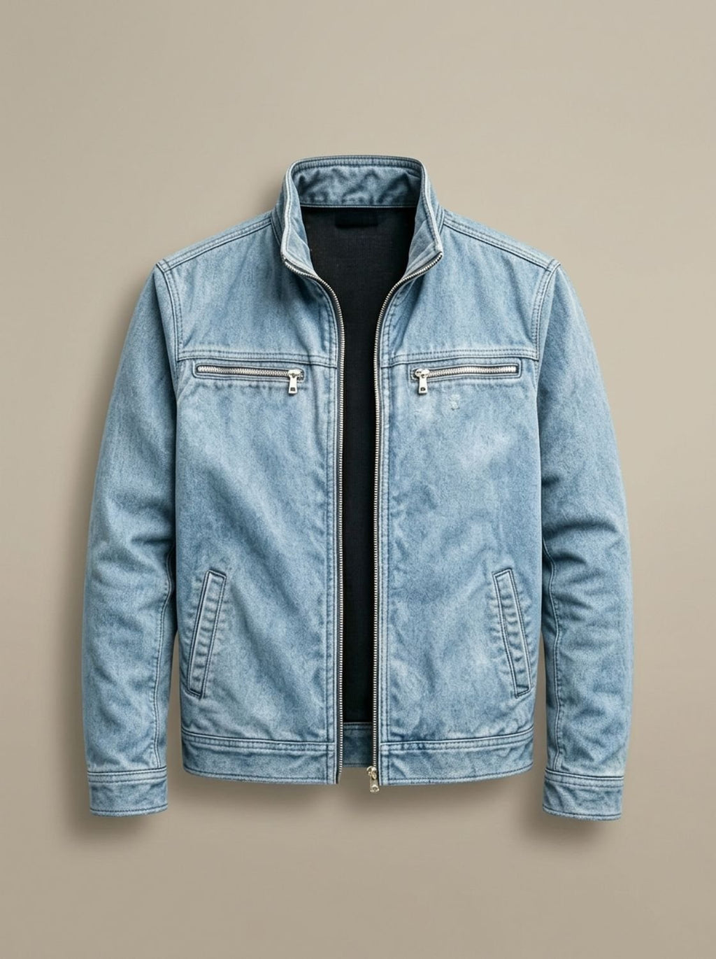 Sebastian | Men's Cotton Stand-Collar Multi-Pocket Zip-Up Jacket