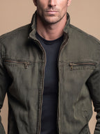 Sebastian | Men's Cotton Stand-Collar Multi-Pocket Zip-Up Jacket