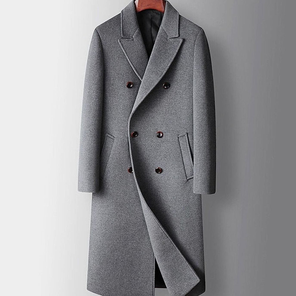 Henry | Men's Double-Breasted Wool Overcoat Long Tailored Coat