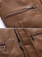 Sebastian | Men's Faux Leather Aviator Bomber Jacket Sherpa Collar