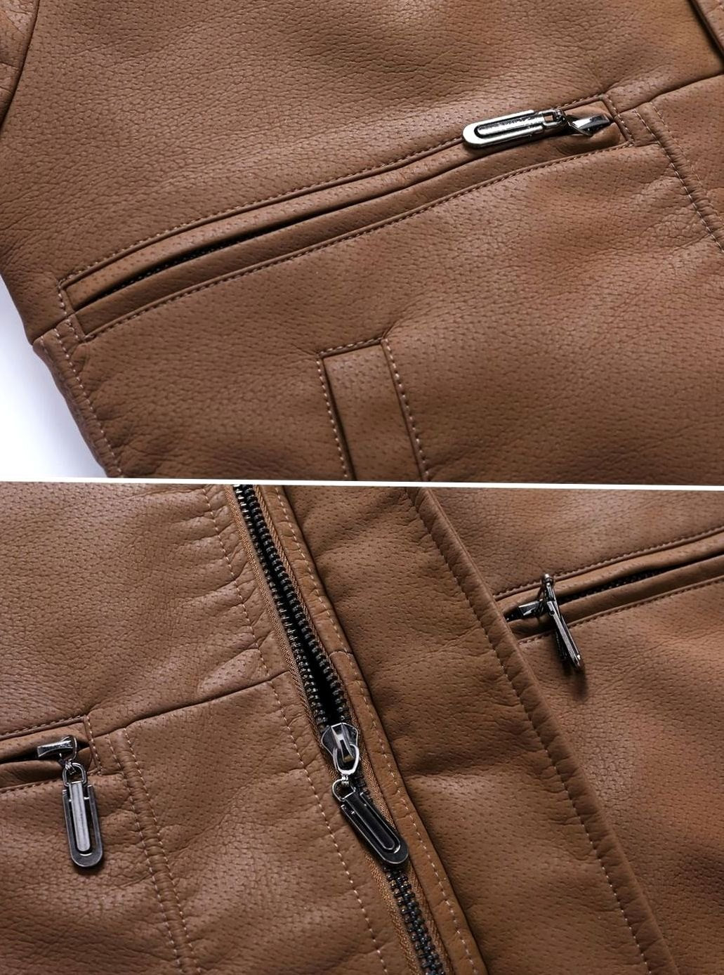 Sebastian | Men's Faux Leather Aviator Bomber Jacket Sherpa Collar