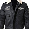 Sebastian | Men's Faux Leather Aviator Bomber Jacket Sherpa Collar
