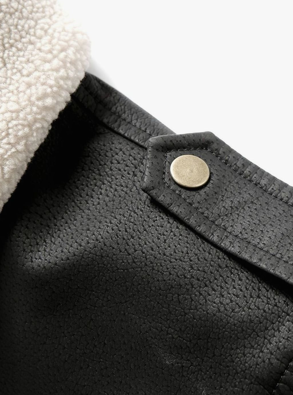 Sebastian | Men's Faux Leather Aviator Bomber Jacket Sherpa Collar
