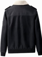 Sebastian | Men's Faux Leather Aviator Bomber Jacket Sherpa Collar
