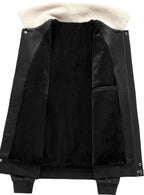 Sebastian | Men's Faux Leather Aviator Bomber Jacket Sherpa Collar