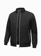 Caleb | Men's Fleece-Lined Quilted Bomber Jacket Full-Zip