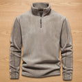 Owen | Men's Fleece Quarter-Zip Stand-Collar Pullover Sweater, Khaki