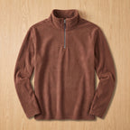 Owen | Men's Fleece Quarter-Zip Stand-Collar Pullover Sweater, Khaki