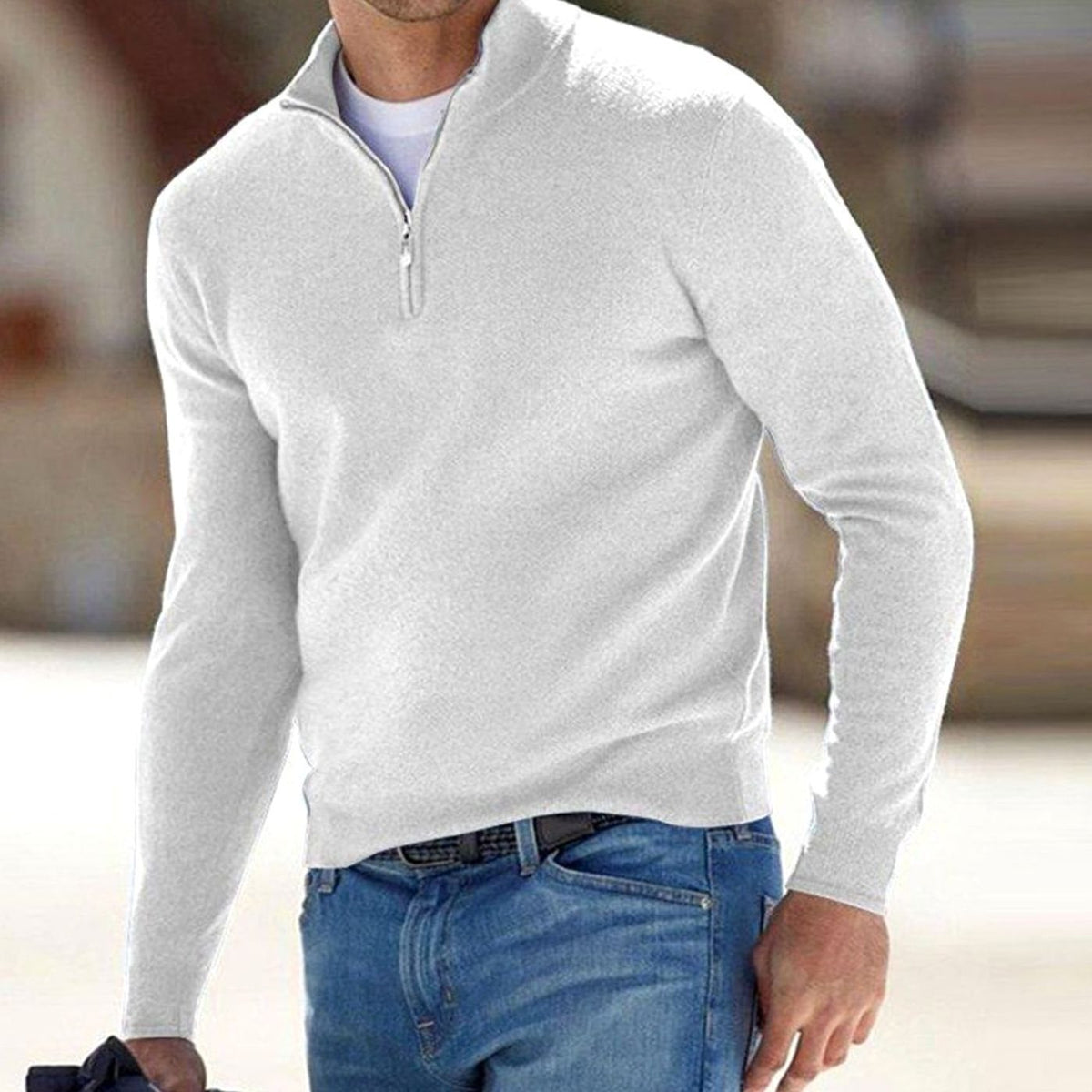 Caleb | Men's Half-Zip Knit Warm Jumper Pullover Sweater