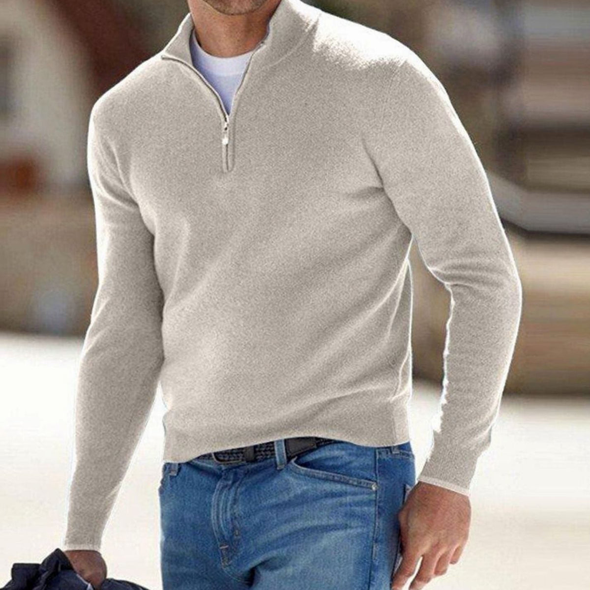Caleb | Men's Half-Zip Knit Warm Jumper Pullover Sweater