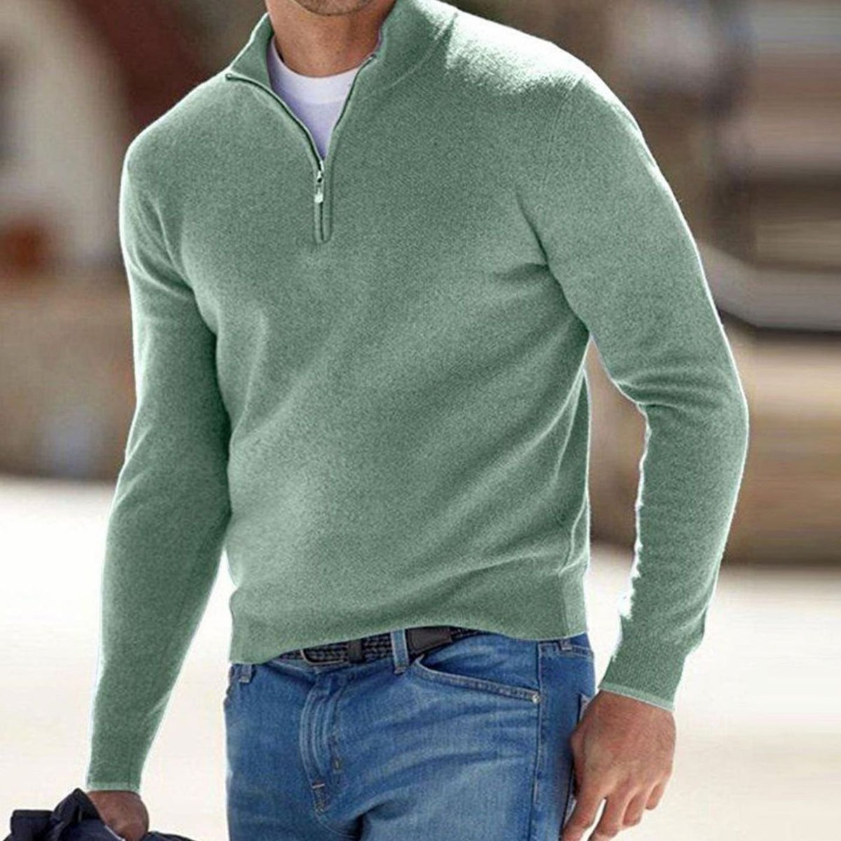 Caleb | Men's Half-Zip Knit Warm Jumper Pullover Sweater