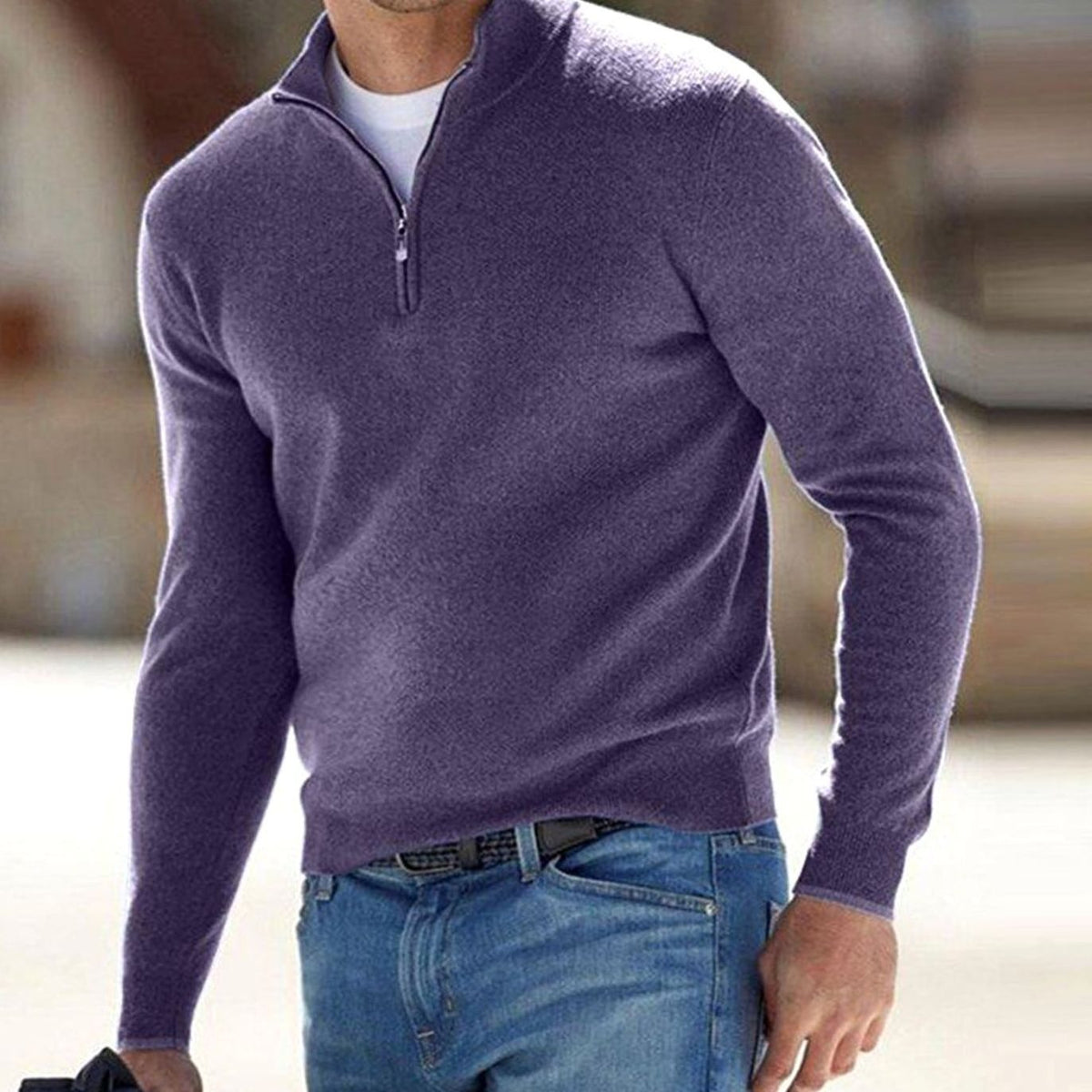 Caleb | Men's Half-Zip Knit Warm Jumper Pullover Sweater