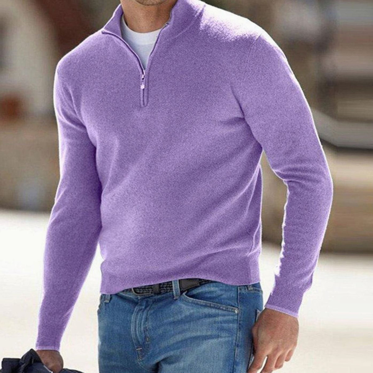 Caleb | Men's Half-Zip Knit Warm Jumper Pullover Sweater