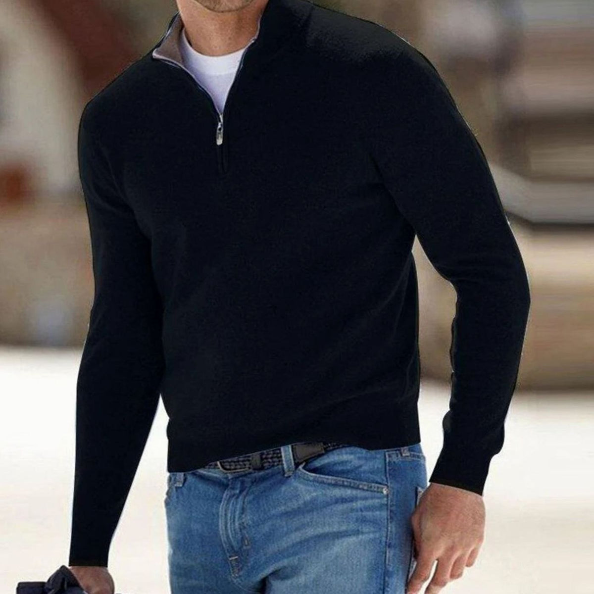 Caleb | Men's Half-Zip Knit Warm Jumper Pullover Sweater
