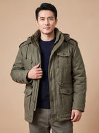 Nathan | Men's Hooded Multi-Pocket Insulated Military Parka Jacket