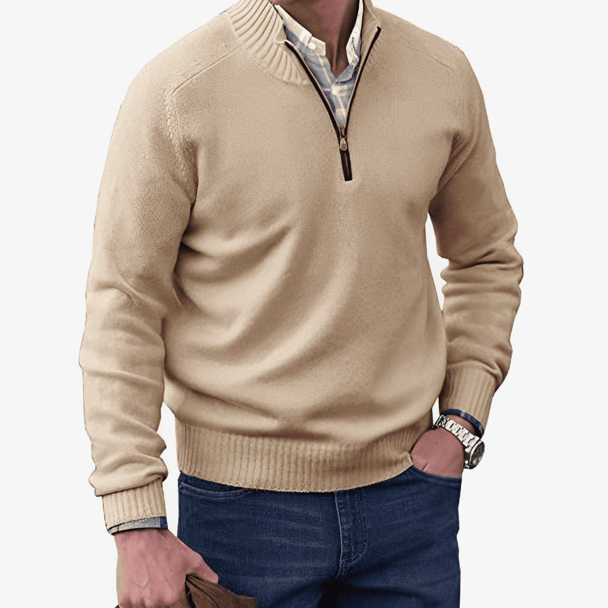 Jackson | Men's Knit Half-Zip Pullover Jumper Quarter-Zip Sweater