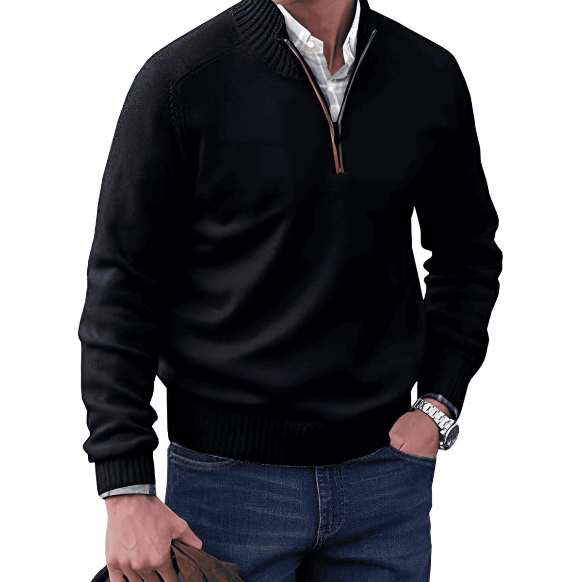 Jackson | Men's Knit Half-Zip Pullover Jumper Quarter-Zip Sweater