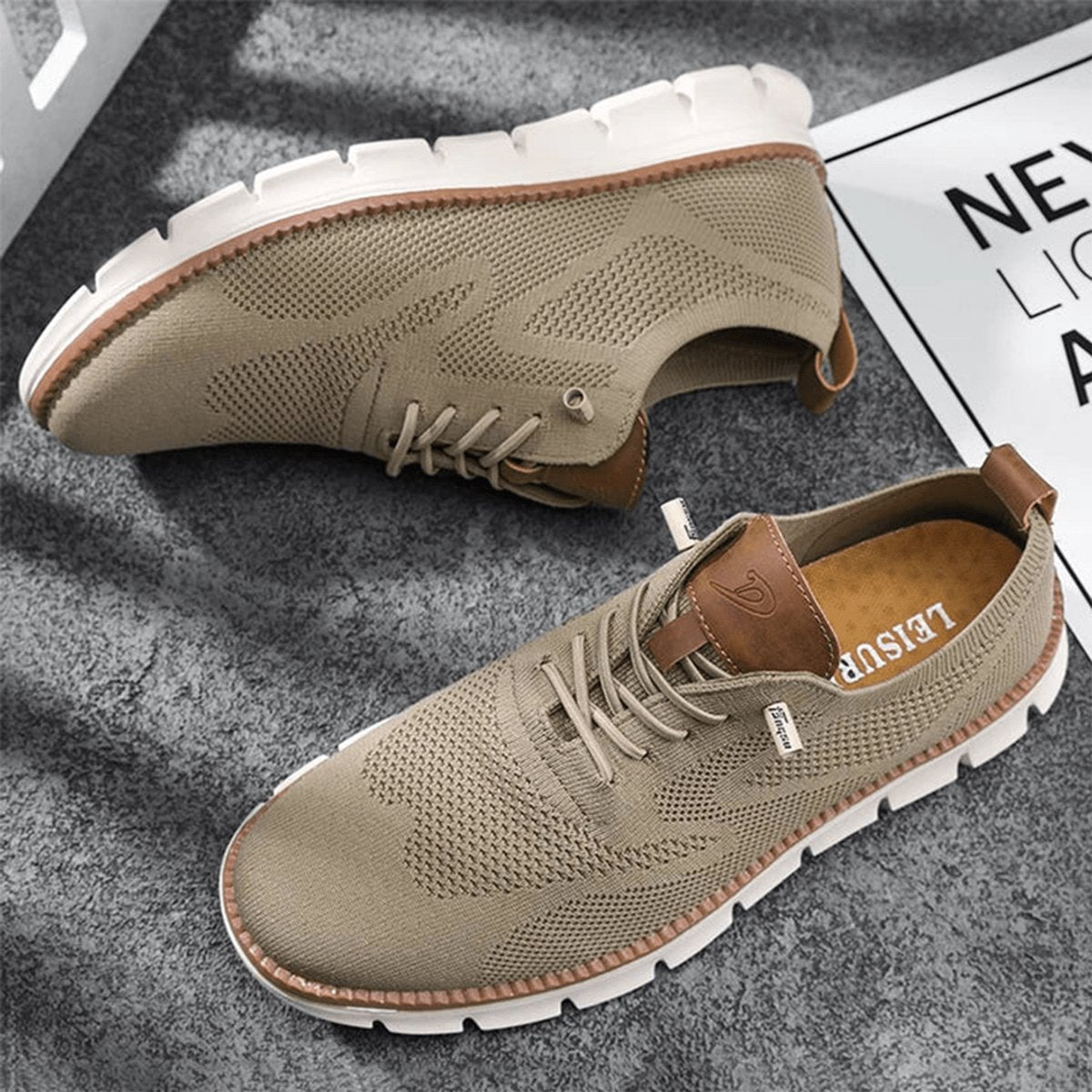 William | Men's Lightweight Breathable Knit Lace-Up Casual Sneakers