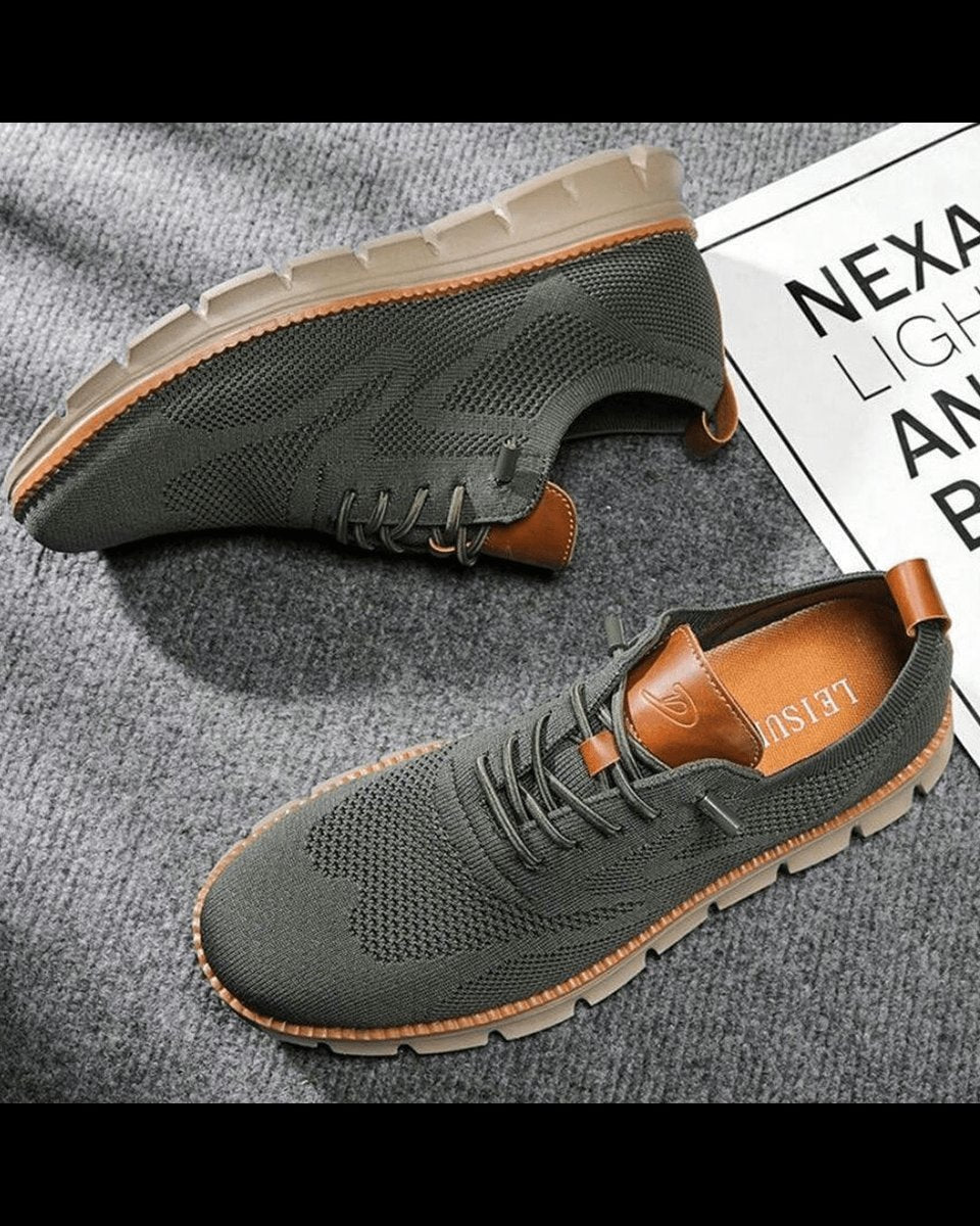 William | Men's Lightweight Breathable Knit Lace-Up Casual Sneakers