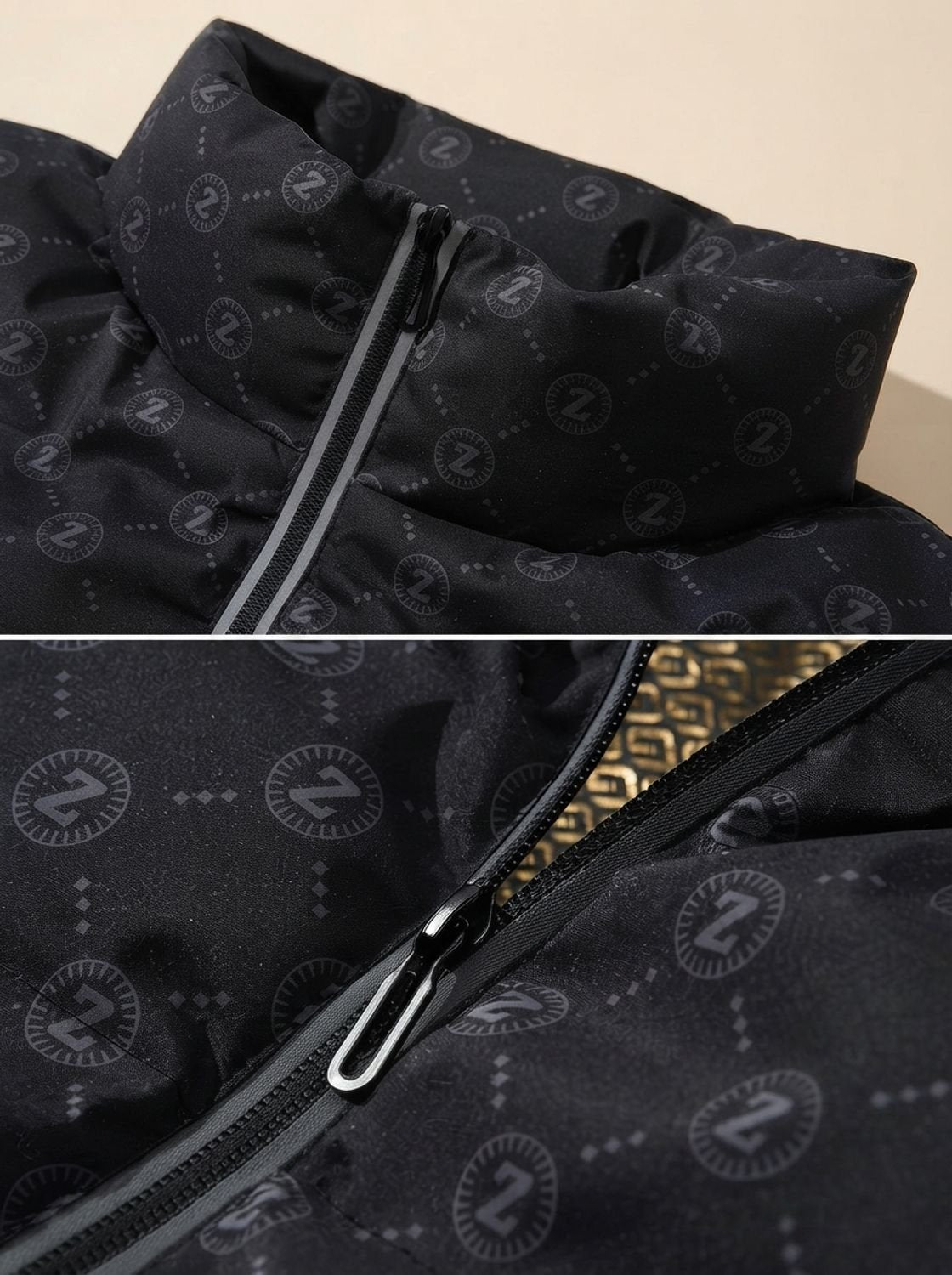 Owen | Men's Logo-Print Stand-Collar Zip-Up Puffer Jacket