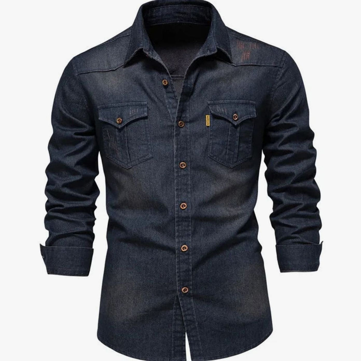 Matthew | Men's Long-Sleeve Dual-Pocket Denim Button-Up Shirt