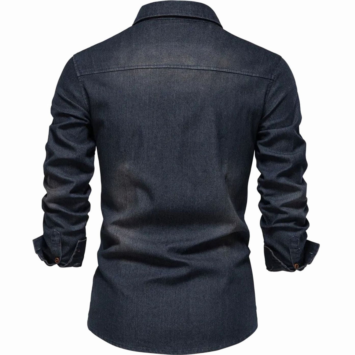 Matthew | Men's Long-Sleeve Dual-Pocket Denim Button-Up Shirt