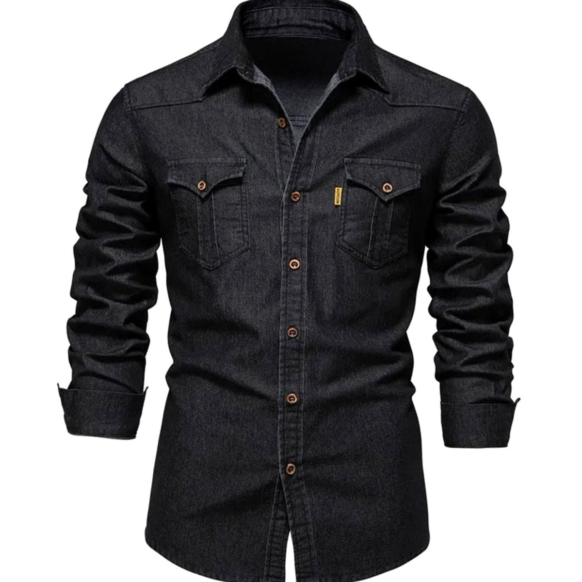 Matthew | Men's Long-Sleeve Dual-Pocket Denim Button-Up Shirt