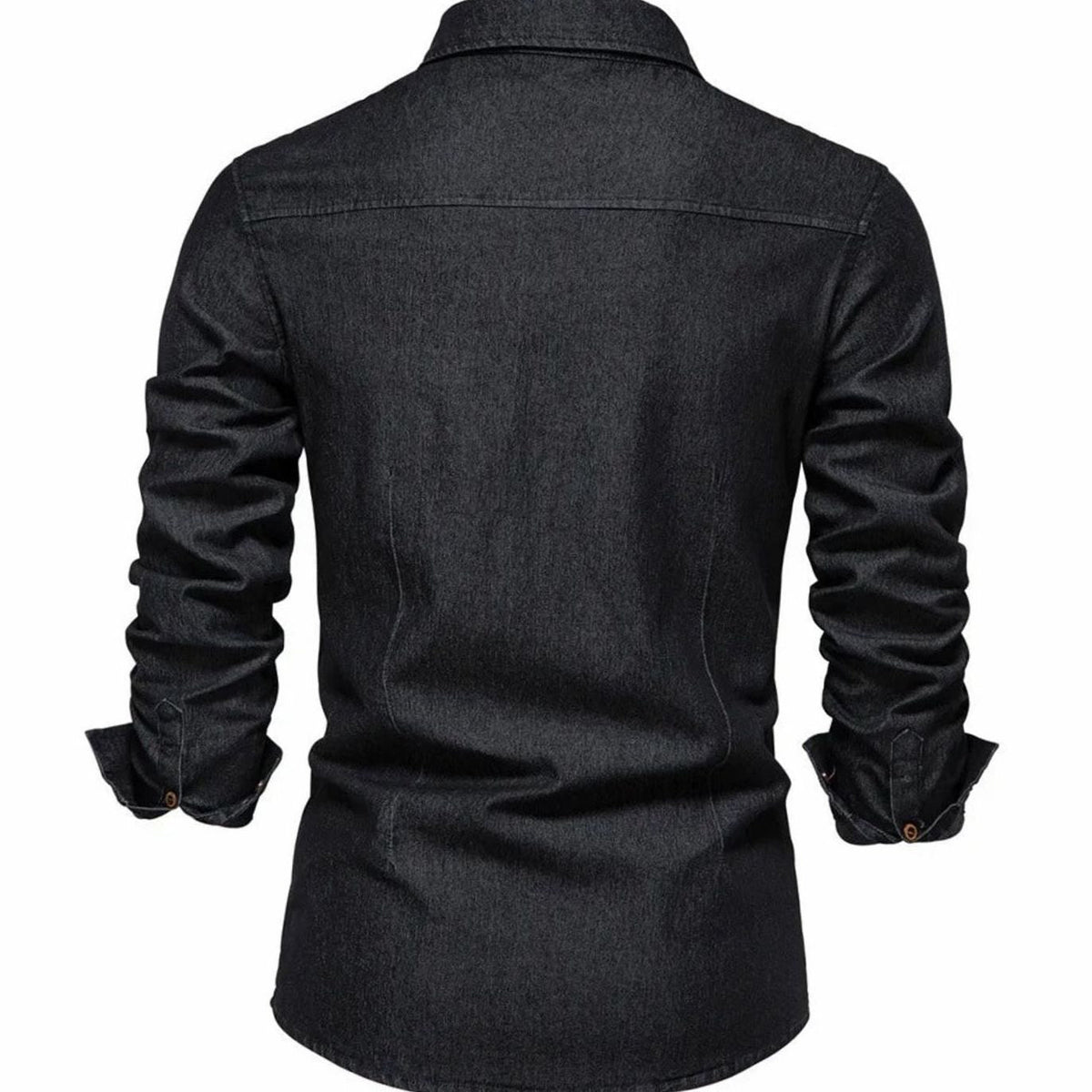 Matthew | Men's Long-Sleeve Dual-Pocket Denim Button-Up Shirt