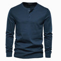 Ethan | Men's Long-Sleeve Henley Shirt Classic Button Neckline
