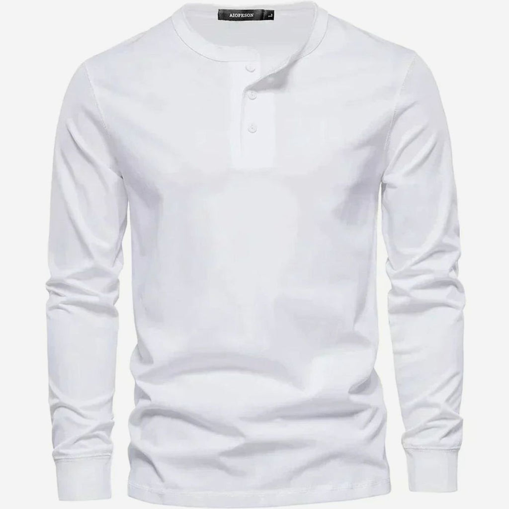 Ethan | Men's Long-Sleeve Henley Shirt Classic Button Neckline
