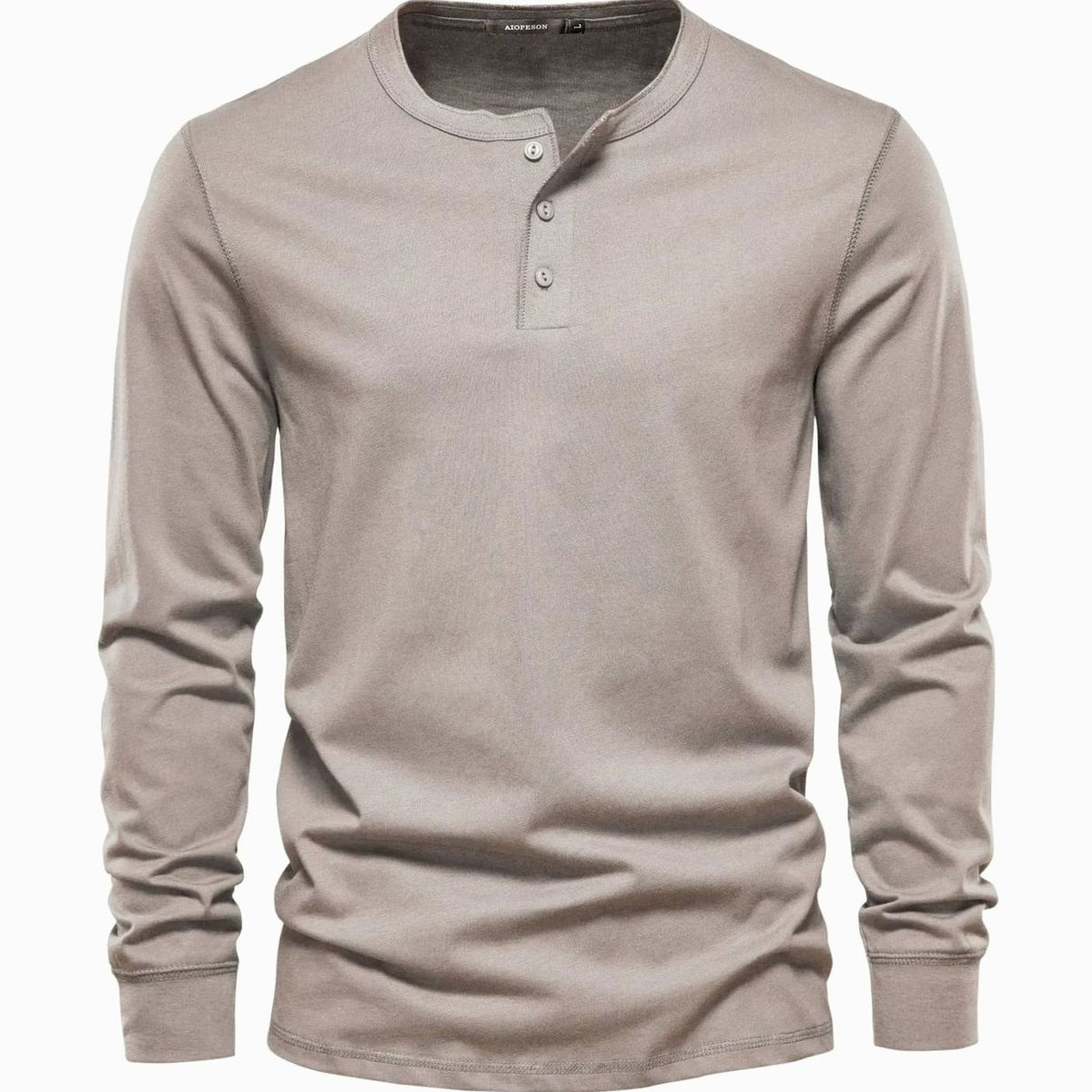 Ethan | Men's Long-Sleeve Henley Shirt Classic Button Neckline