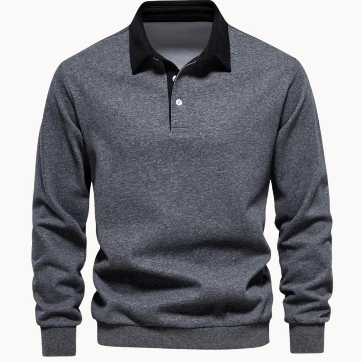Nathan | Men's Long-Sleeve Polo Style Sweater Contrasting Collar