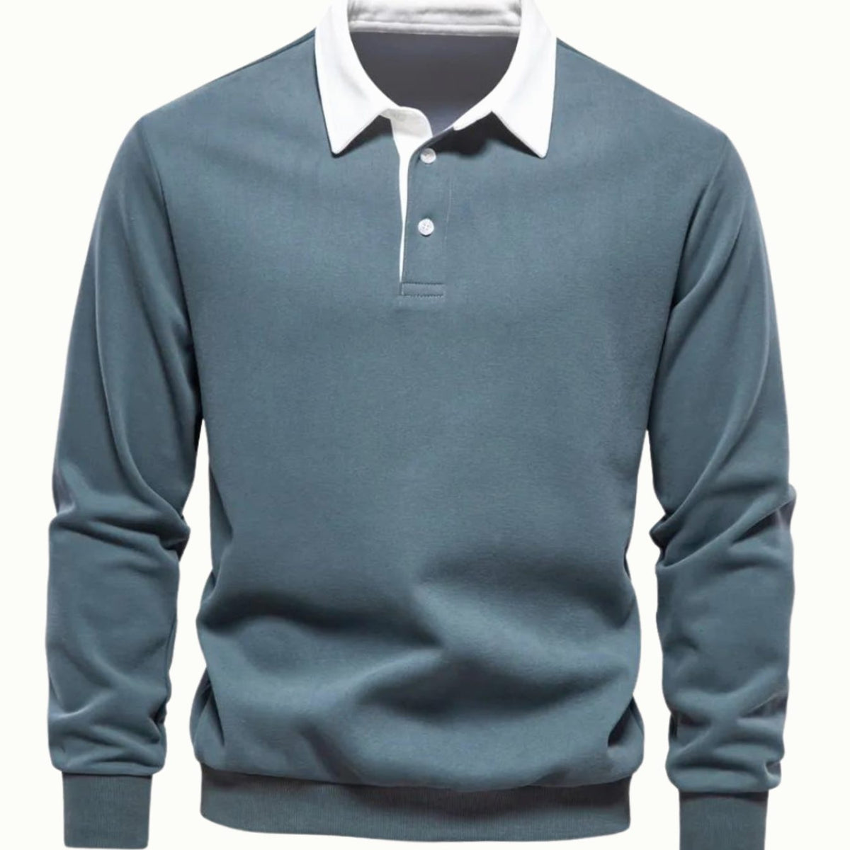 Nathan | Men's Long-Sleeve Polo Style Sweater Contrasting Collar