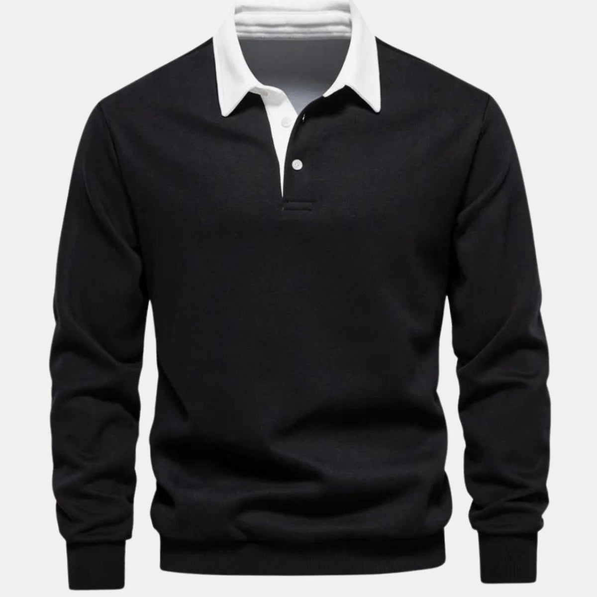 Nathan | Men's Long-Sleeve Polo Style Sweater Contrasting Collar