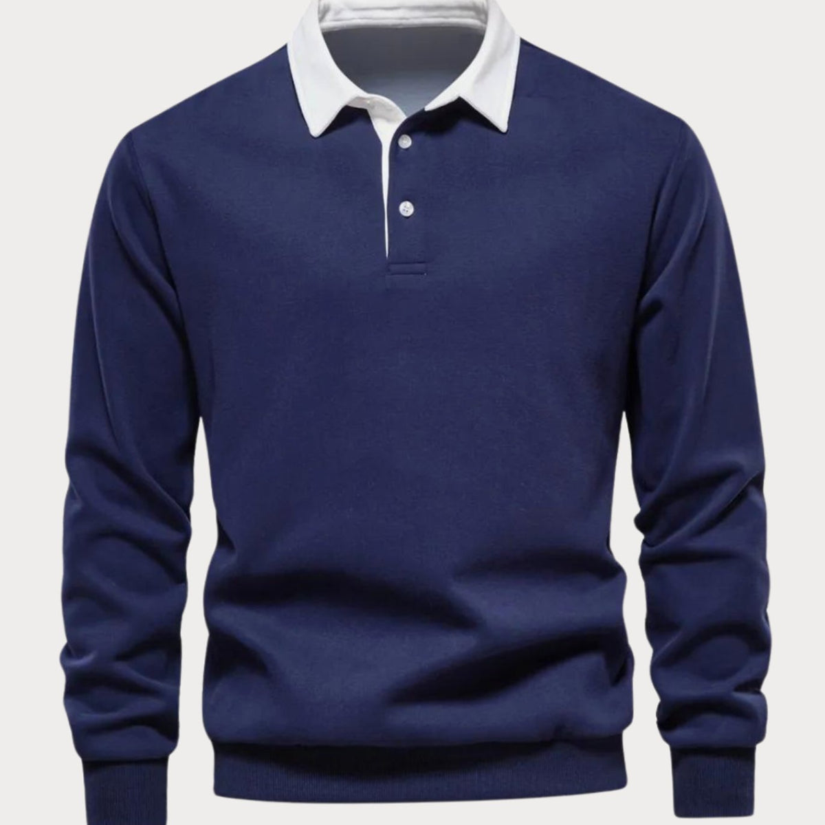 Nathan | Men's Long-Sleeve Polo Style Sweater Contrasting Collar